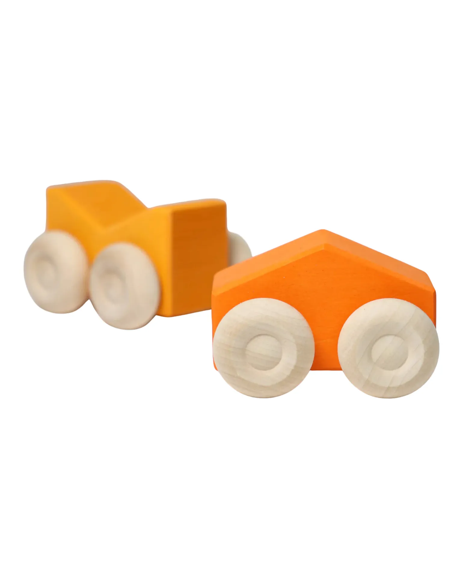 Set 2 Macchinine Impilabili - Arancio - Legno di Acero - 0+ anni