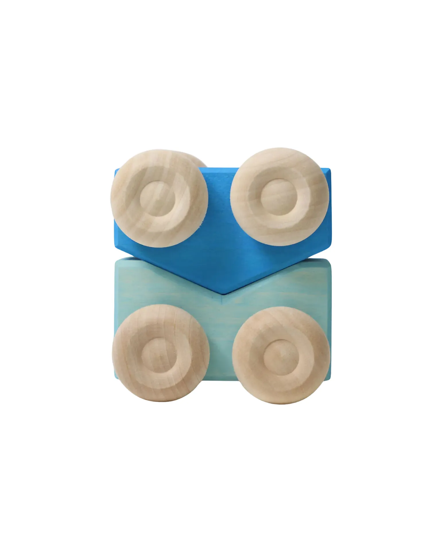 Set 2 Macchinine Impilabili - Blu - Legno di Acero - 0+ anni