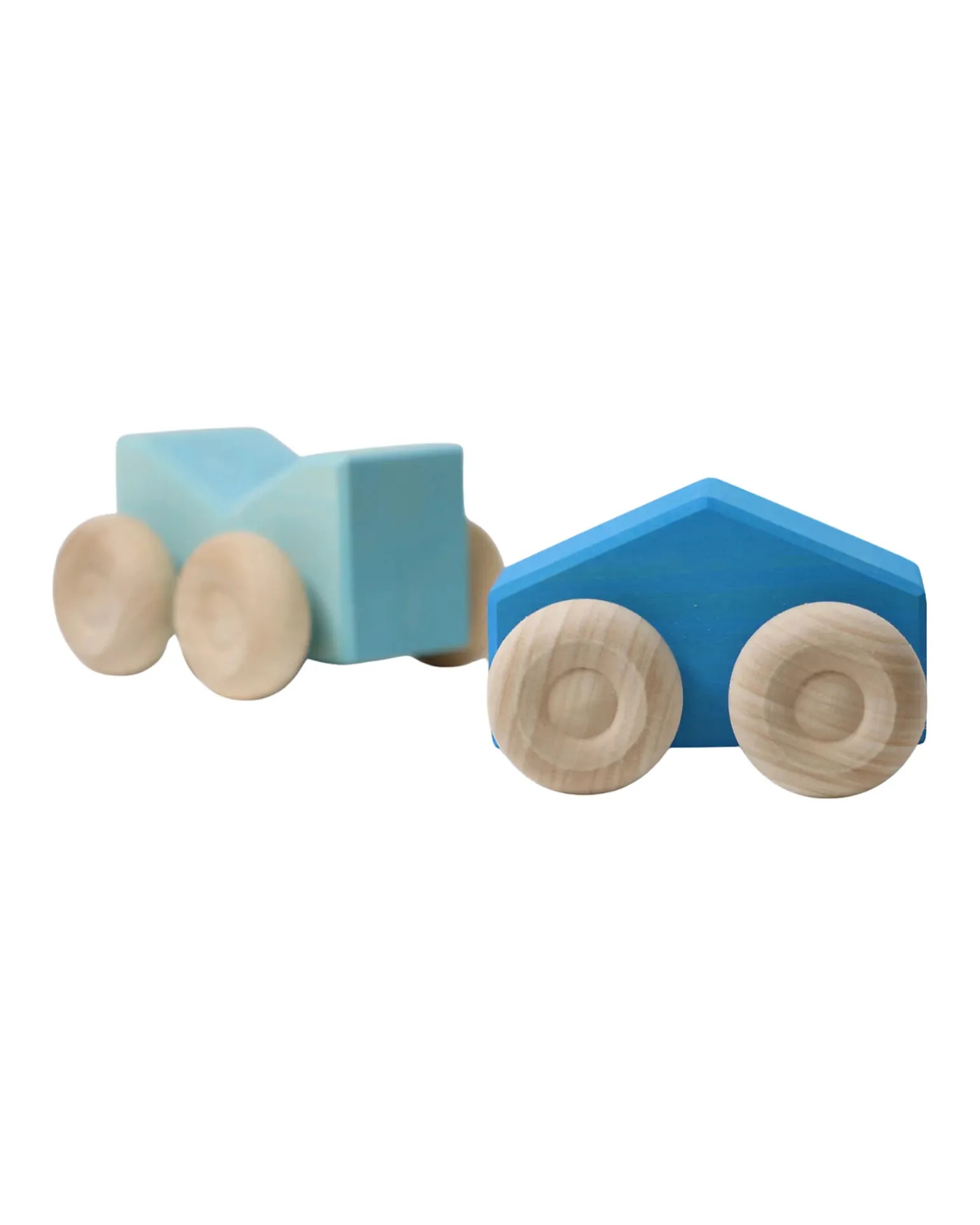 Set 2 Macchinine Impilabili - Blu - Legno di Acero - 0+ anni