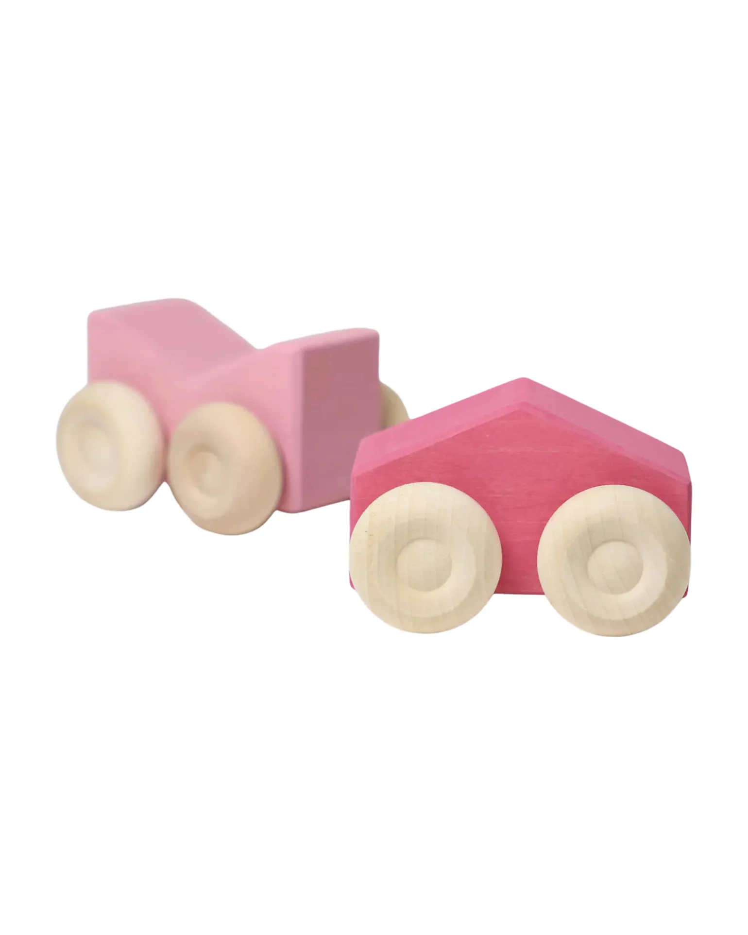 Set 2 Macchinine Impilabili - Rosa - Legno di Acero - 0+ anni