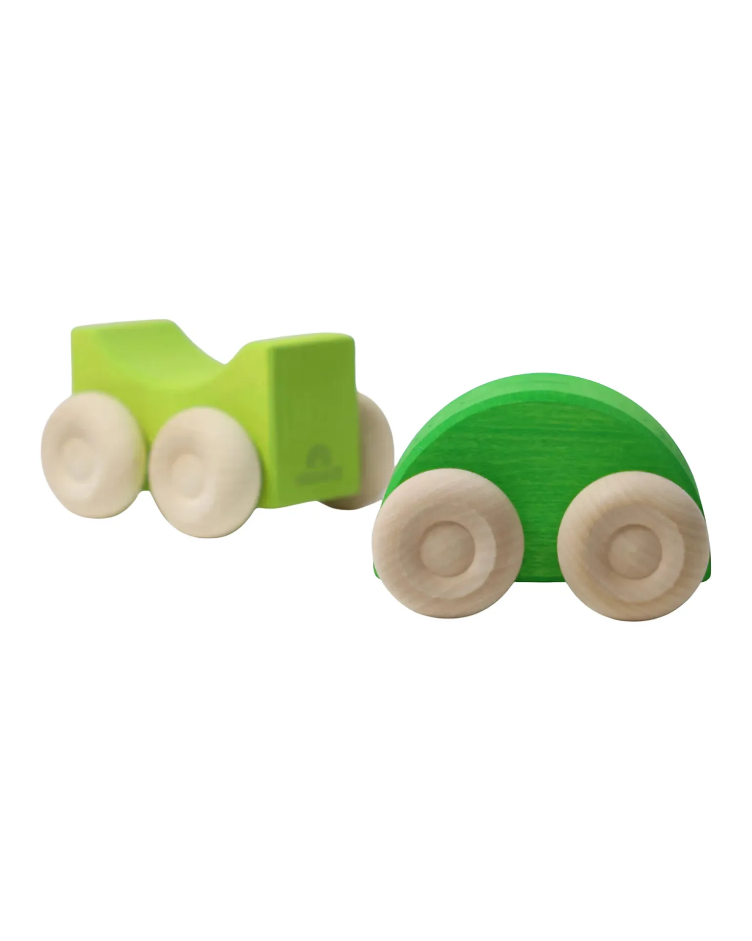 Set 2 Macchinine Impilabili - Verde - Legno di Acero - 0+ anni