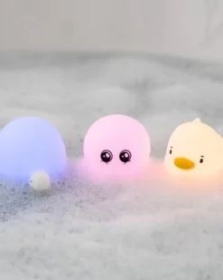 Set 3 Mini Luci Waterproof - Gioco da Bagno Luminoso - Tartaruga Anatra e Polpo