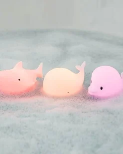 Set 3 Mini Luci Waterproof - Gioco da Bagno Luminoso - Squalo Delfino e Balena