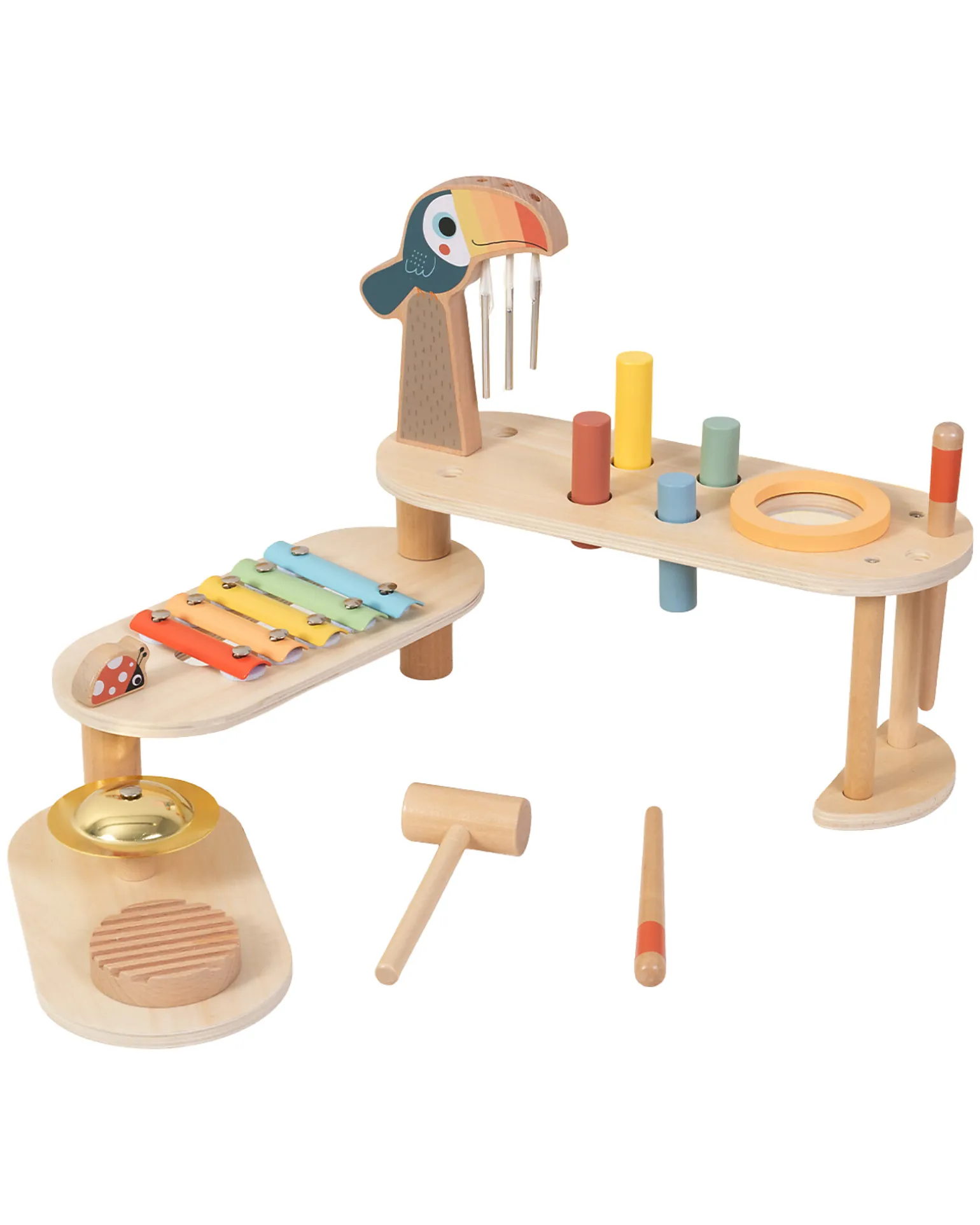 Set Musicale Ripieghevole in Legno - 32,2 x 12 x 29,1 cm - 3+ Anni