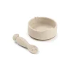 Set Pappa da Apprendimento - Stick & Stay - Ciotola e Cucchiaio - Sheepy - Sabbia - 100% Silicone Alimentare
