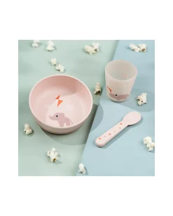 Set Pappa Foodie - Ciotola Bicchiere e Cucchiaio - Elphee & Croco - Cipria - 100% PP Alimentare