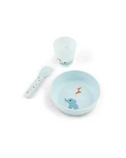 Set Pappa Foodie - Ciotola Bicchiere e Cucchiaio - Elphee & Croco - Blu - 100% PP Alimentare