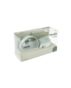 Set Pappa Foodie - Ciotola Tazza e Cucchiaio - Happy Clouds - Verde - 100% PP Alimentare