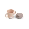 Set Pappa Foodie - Ciotola Tazza e Cucchiaio - Happy Clouds - Rosa Cipria - 100% PP Alimentare
