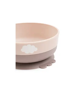 Set Pappa Foodie - Ciotola Tazza e Cucchiaio - Happy Clouds - Rosa Cipria - 100% PP Alimentare