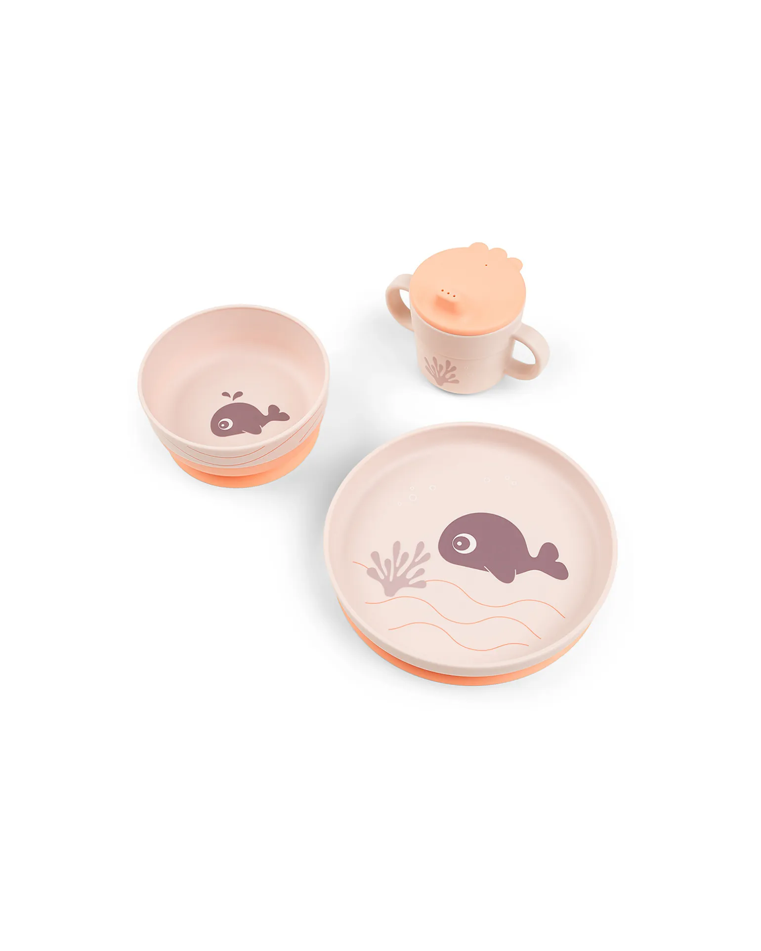 Set Pappa Foodie - Piatto Ciotola e Tazza - Wally - Rosa Cipria - 100% PP Alimentare