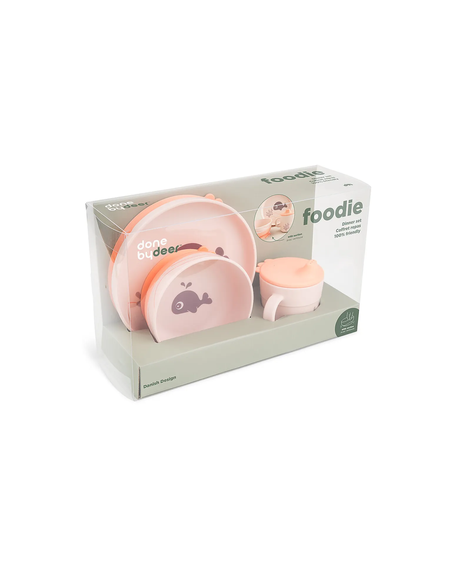 Set Pappa Foodie - Piatto Ciotola e Tazza - Wally - Rosa Cipria - 100% PP Alimentare
