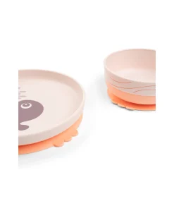 Set Pappa Foodie - Piatto Ciotola e Tazza - Wally - Rosa Cipria - 100% PP Alimentare