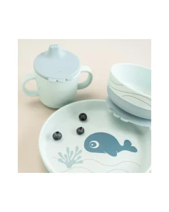 Set Pappa Foodie - Piatto Ciotola e Tazza - Wally - Blu - 100% PP Alimentare