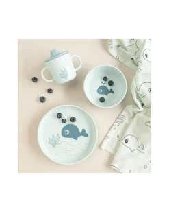 Set Pappa Foodie - Piatto Ciotola e Tazza - Wally - Blu - 100% PP Alimentare
