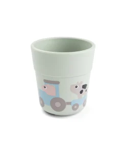 Set Pappa Foodie - Piatto con Scomparti Bicchiere e Posate - Tiny Farm - Verde - 100% PP Alimentare
