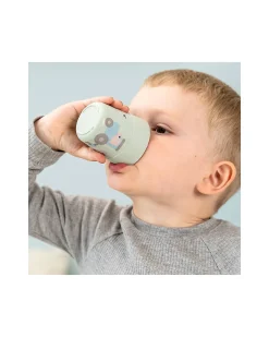 Set Pappa Foodie - Piatto con Scomparti Bicchiere e Posate - Tiny Farm - Verde - 100% PP Alimentare