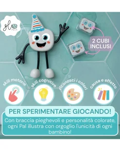 Set Personaggio Blair - con 2 Cubi Inclusi - Azzurro - Adatto da 3 anni - 100% Plastica Riciclata