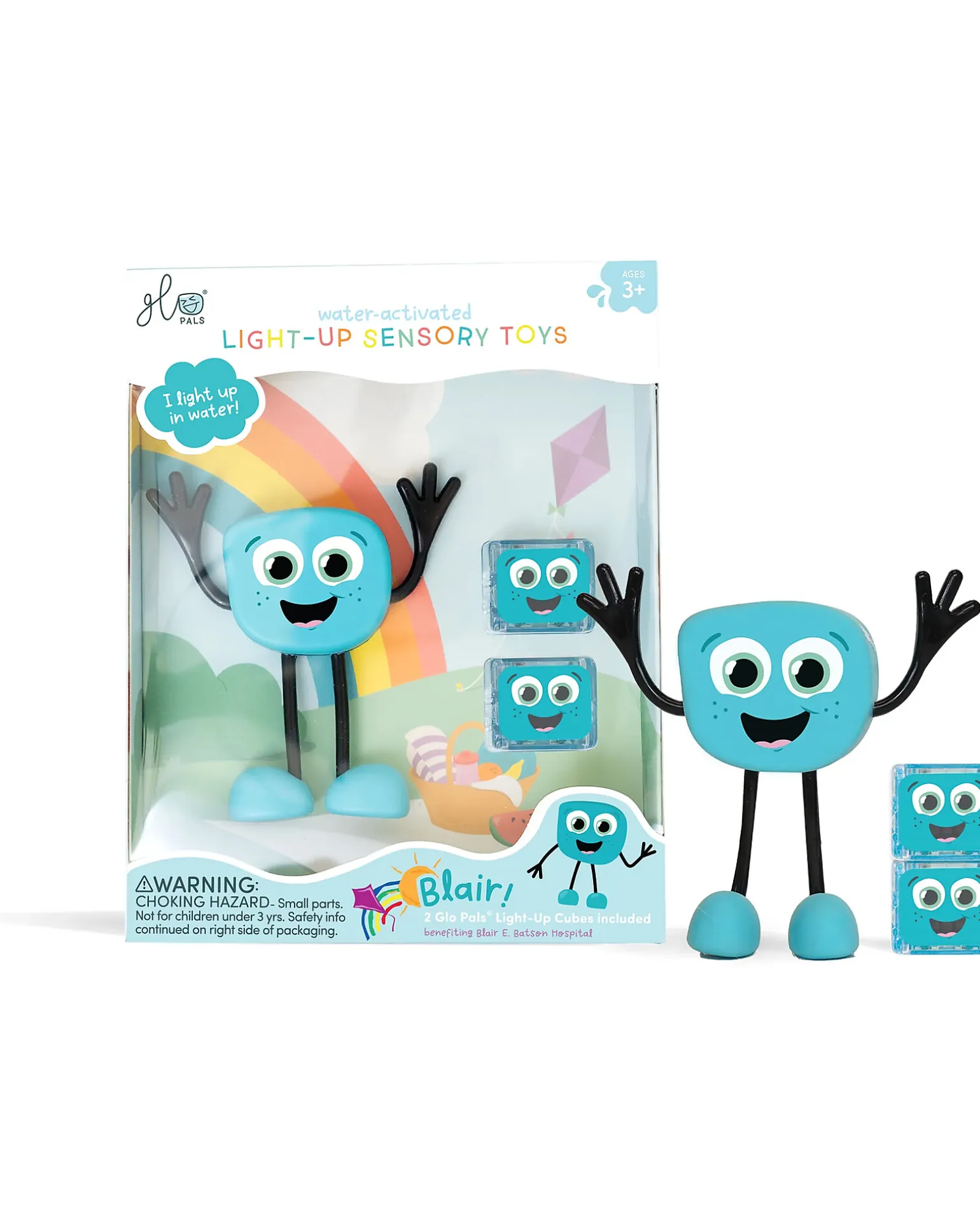 Set Personaggio Blair - con 2 Cubi Inclusi - Azzurro - Adatto da 3 anni - 100% Plastica Riciclata