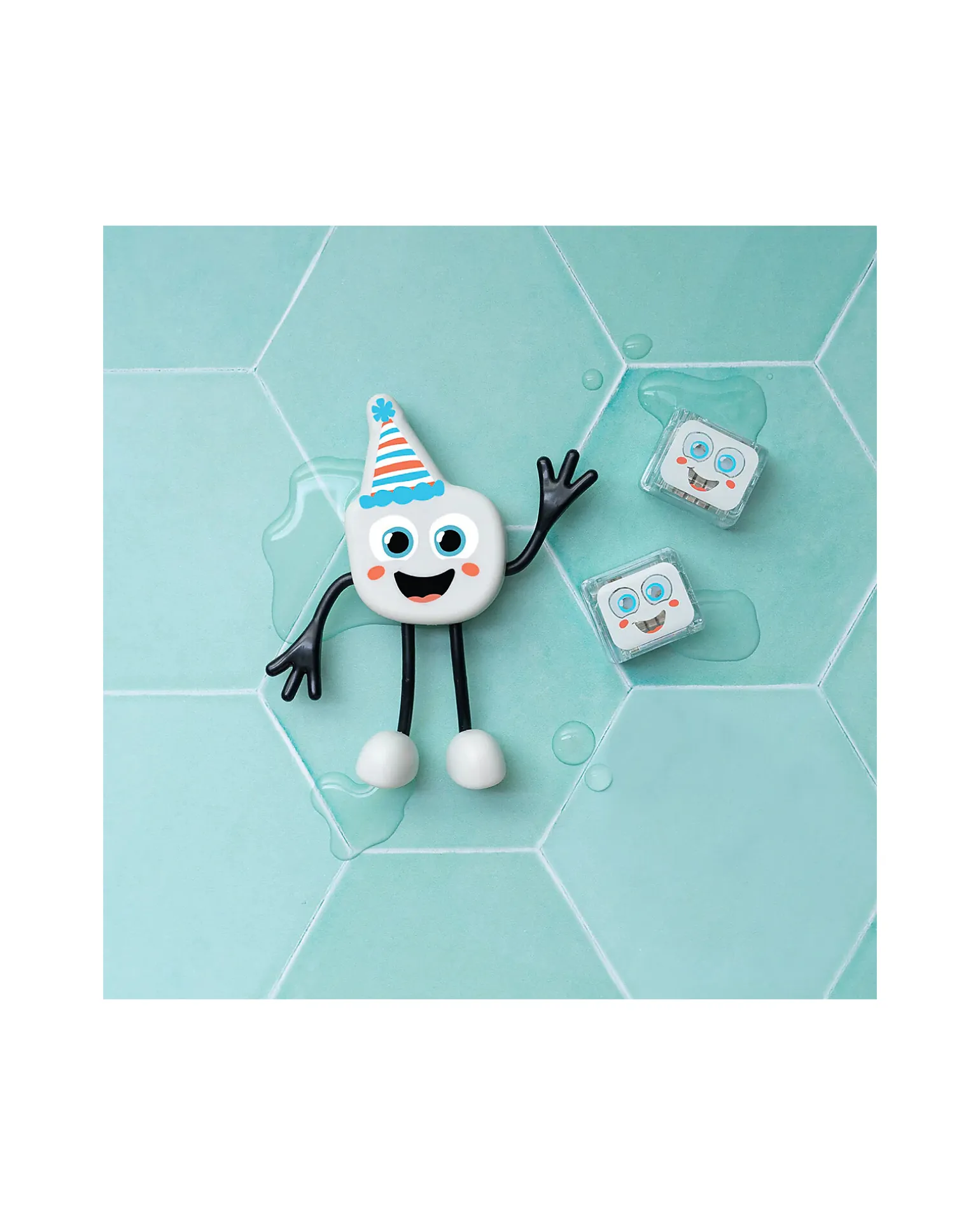 Set Personaggio Party Pal - con 2 Cubi Inclusi - Bianco - Adatto da 3 anni - 100% Plastica Riciclata