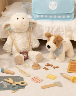 Set Piccolo Veterinario in Legno - 16 Pezzi - 24 x 18 x 9 cm - 3+ Anni