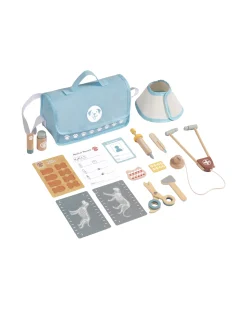 Set Piccolo Veterinario in Legno - 16 Pezzi - 24 x 18 x 9 cm - 3+ Anni