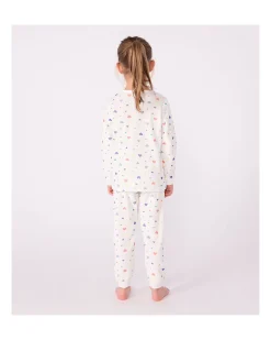 Set Pigiama in Ciniglia - Maglia/Pantalone - Cuori - Bianco - 100% Cotone