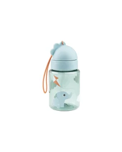 Set Porta Merenda Box Portapranzo e Cannuccia - Blu - Perfetto per Asilo e Gite Fuori Porta