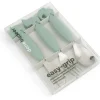 Set 3 Posate Anti-Scivolo - Forchetta, Cucchiaio e Coltello - Verde - Silicone Alimentare e Acciaio inossidabile