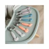 Set 2 Posate Anti-Scivolo - Forchetta e Cucchiaio - Blu - Silicone Alimentare e Acciaio inossidabile