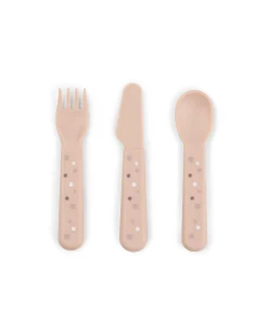 Set Posate Foodie - Happy Dots Cipria - 100% PP Alimentare