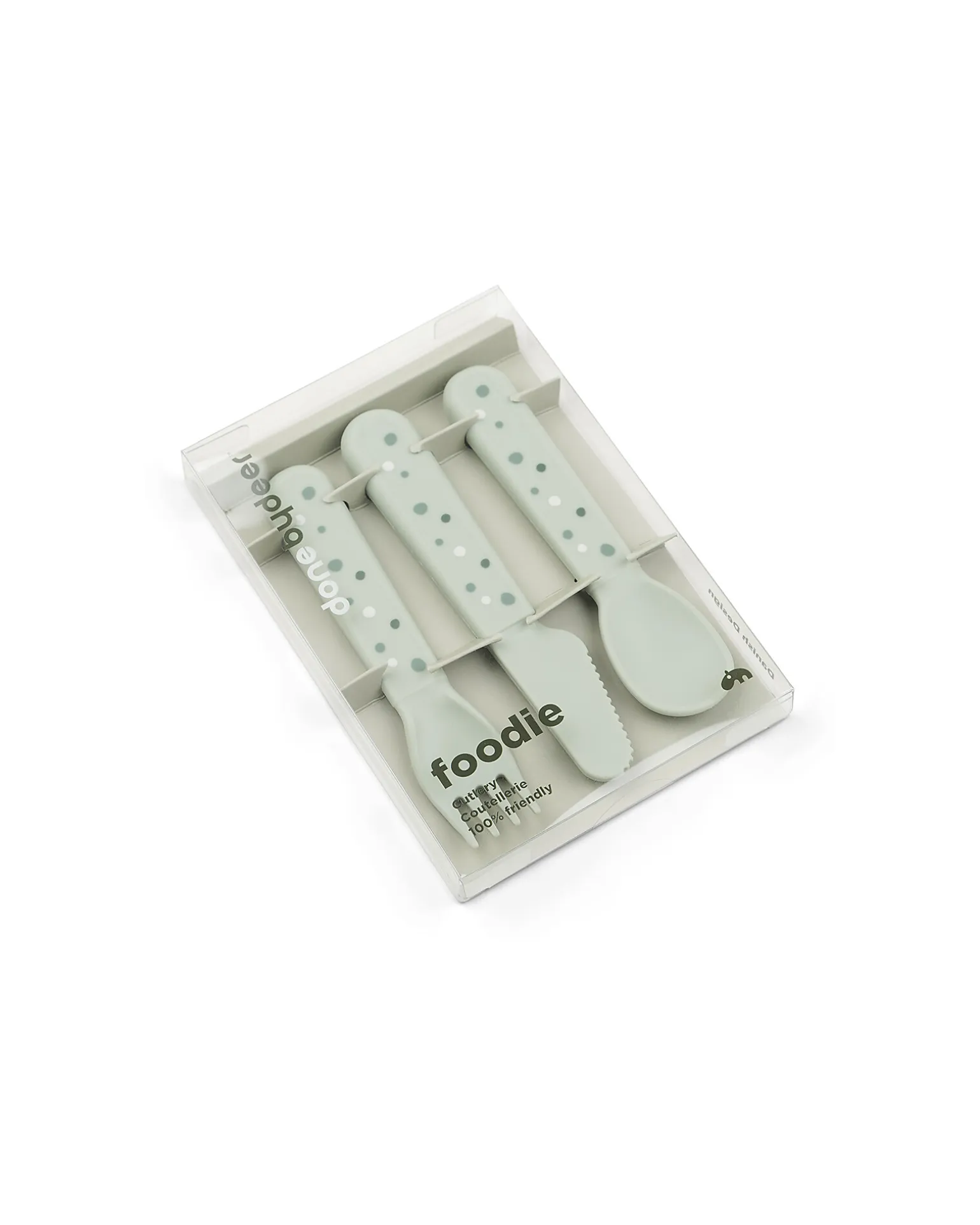 Set Posate Foodie - Happy Dots Verde - 100% PP Alimentare
