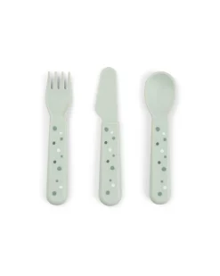 Set Posate Foodie - Happy Dots Verde - 100% PP Alimentare