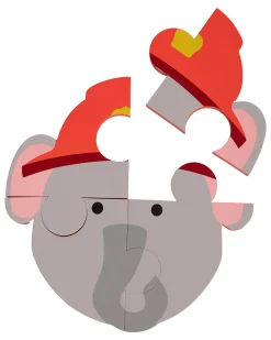 Set 3 Puzzle Adesivi Animali - Panda Elefante Leone - 3+ Anni