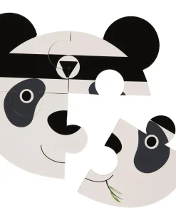 Set 3 Puzzle Adesivi Animali - Panda Elefante Leone - 3+ Anni
