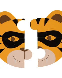 Set 3 Puzzle Adesivi Animali - Tigre Ippopotamo Rana - 3+ Anni