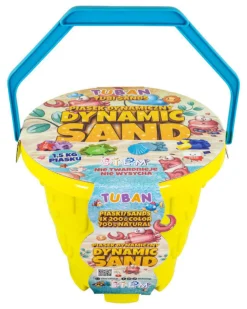Set Sabbia Dinamica - 5 Colori con Secchiello e 4 Formine - 1,5 kg - 3+ anni