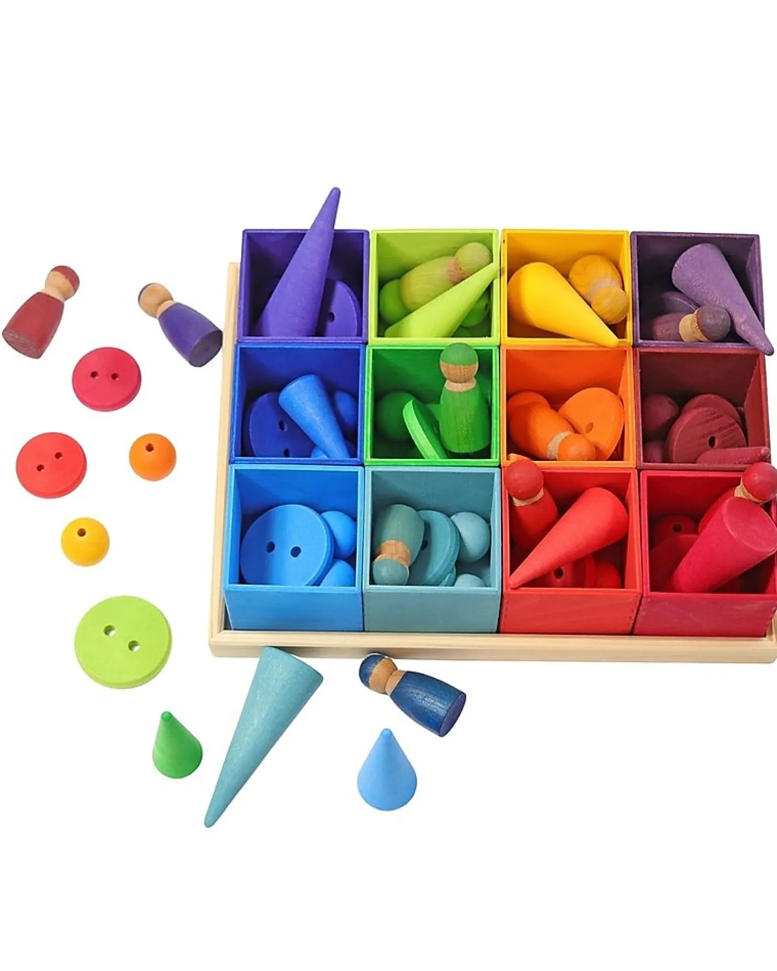 Set 12 Scatoline Montessoriane - Arcobaleno - Legno