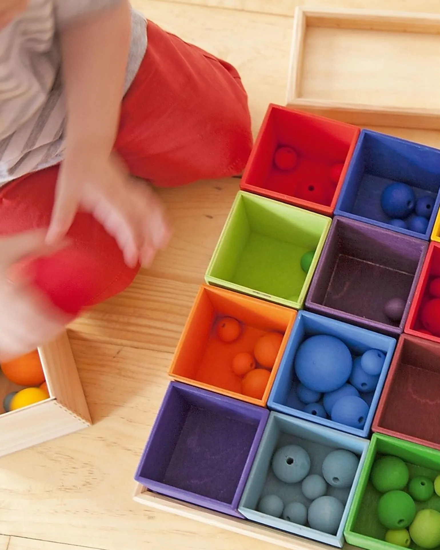 Set 12 Scatoline Montessoriane - Arcobaleno - Legno