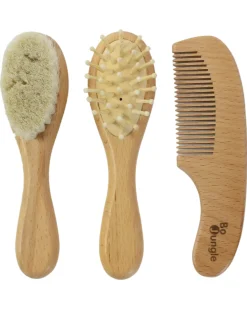 Set 3 Spazzole Bambino in Legno - Setole Morbide