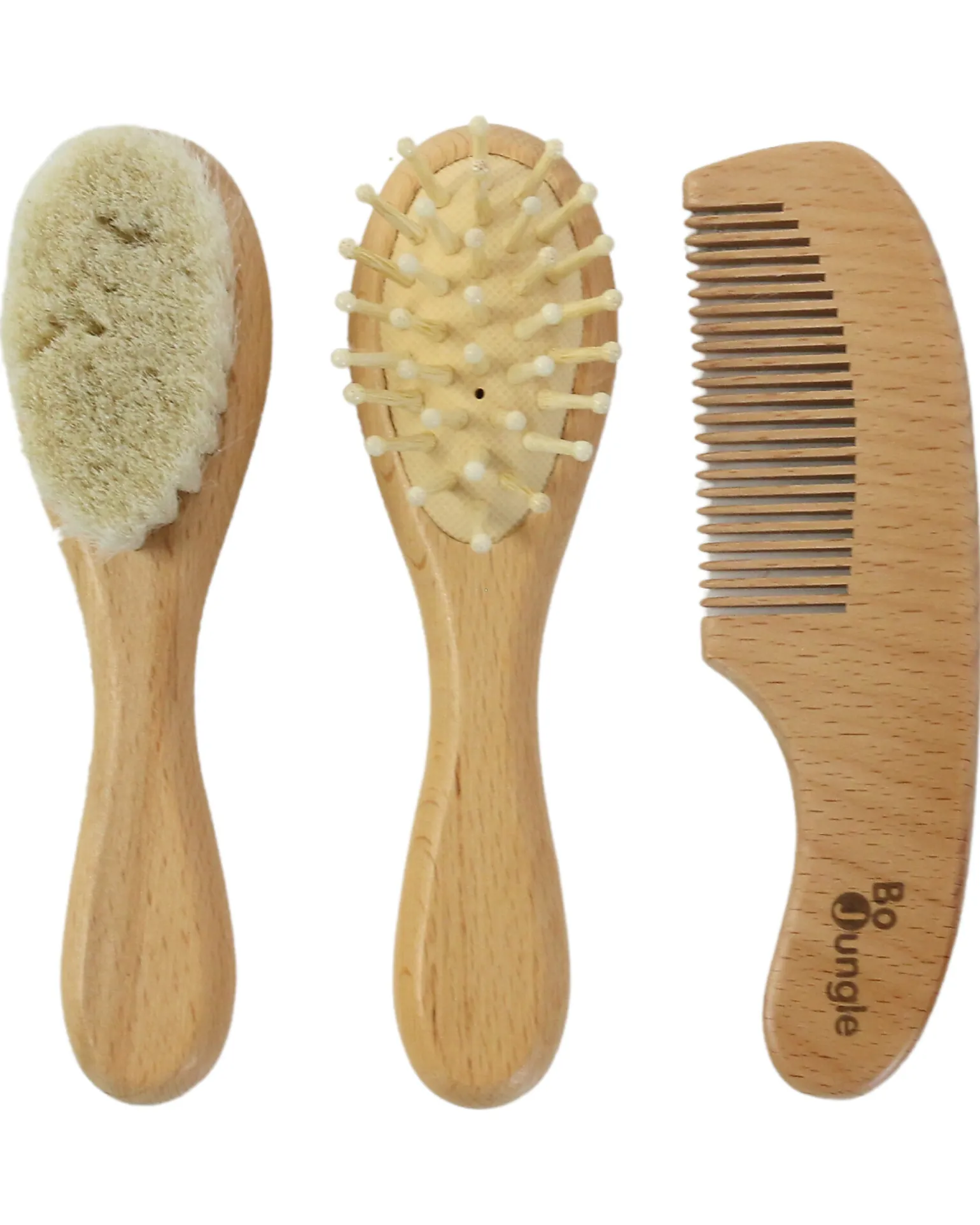 Set 3 Spazzole Bambino in Legno - Setole Morbide