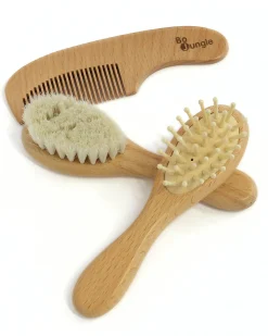 Set 3 Spazzole Bambino in Legno - Setole Morbide
