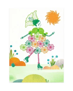 Set Timbri Flowers Girls - 14 Immagini e 4 Colori