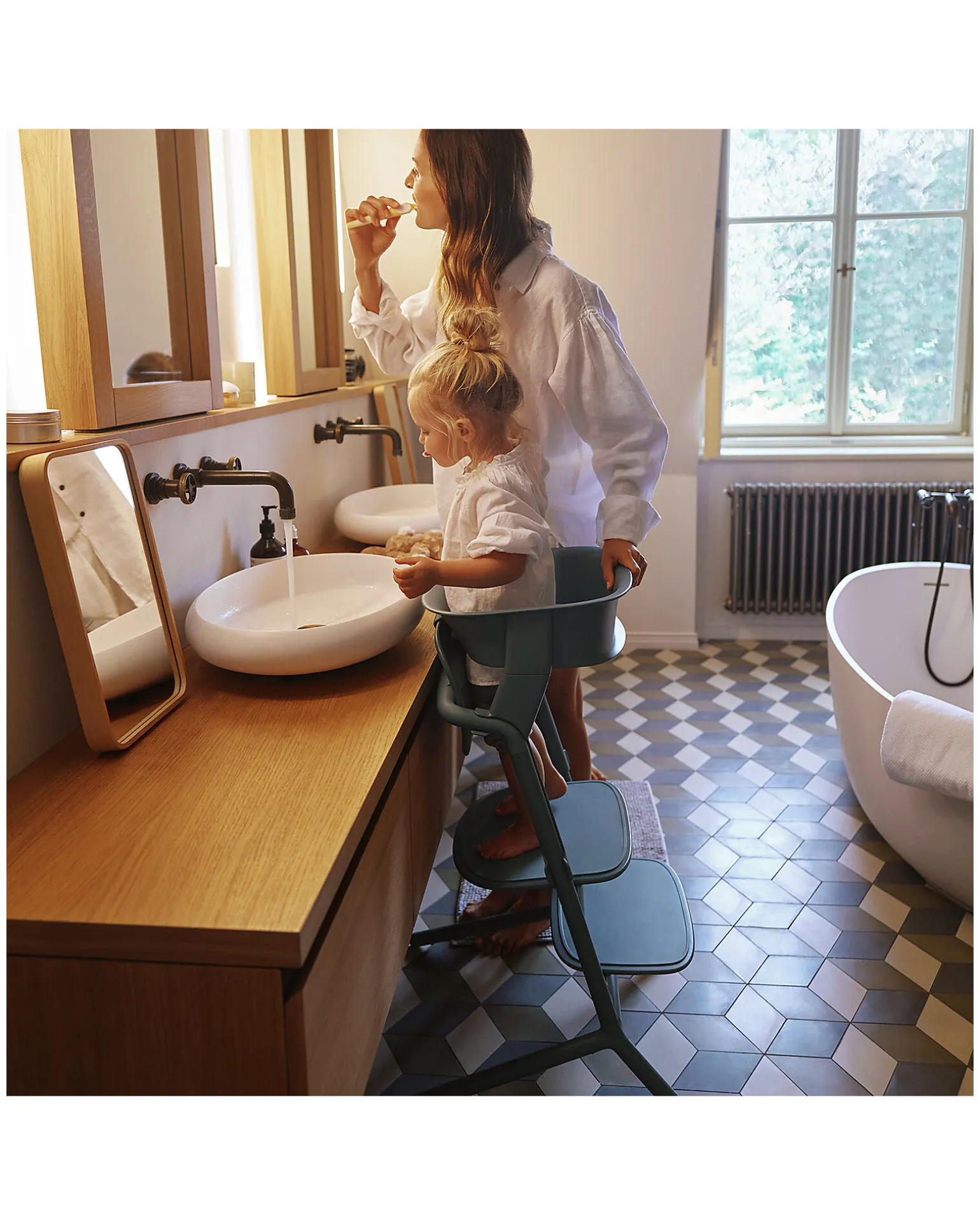 Set Torre di Apprendimento per Sedia Evolutiva LEMO - All White - Include Tappetini Antiscivolo