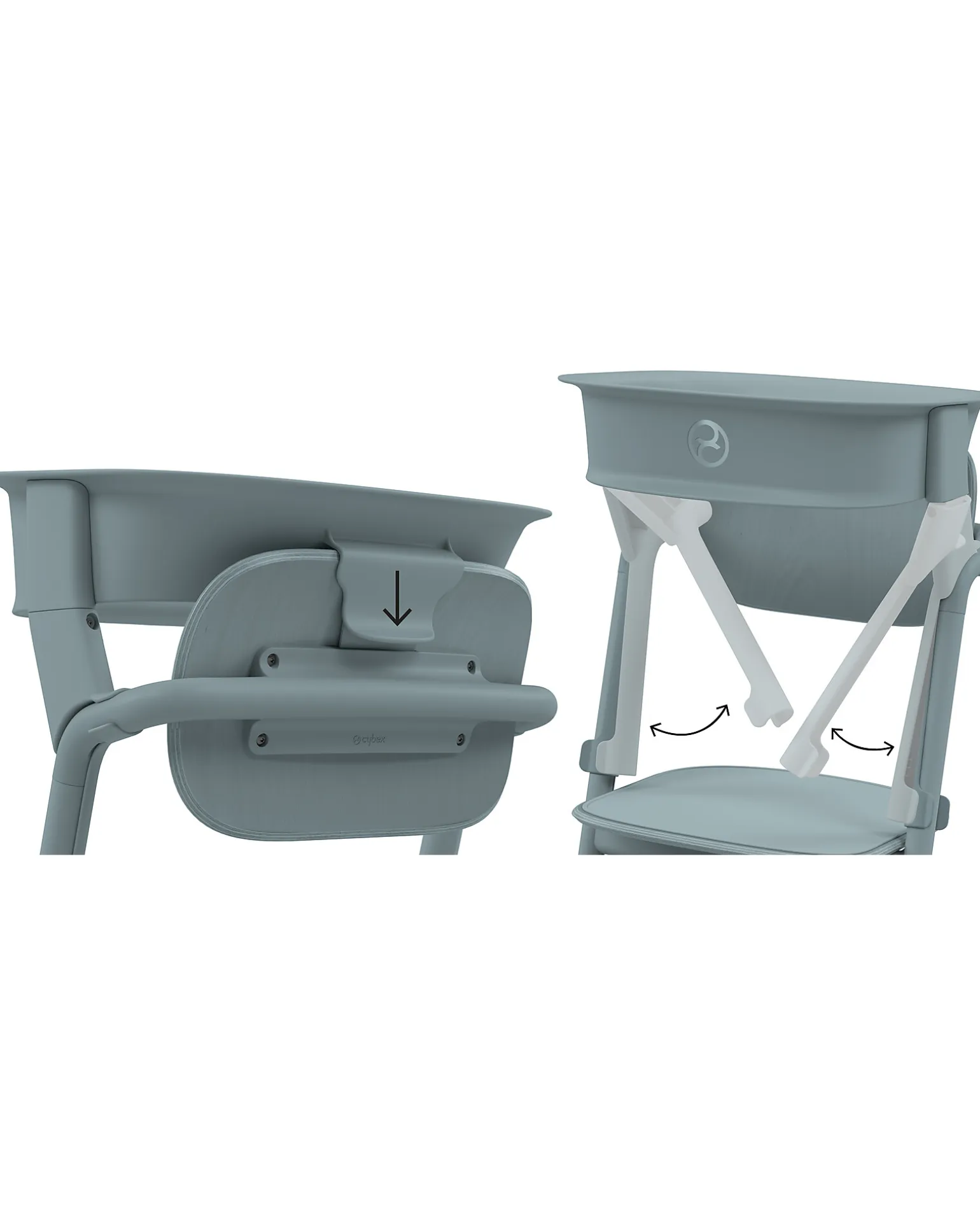 Set Torre di Apprendimento per Sedia Evolutiva LEMO - Stone Blue - Include Tappetini Antiscivolo