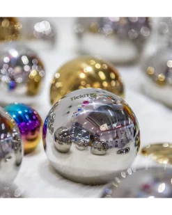 Sfere Sensoriali Riflettenti - Argento Specchiato - 4 Palline - Adatto a Tutte le Età