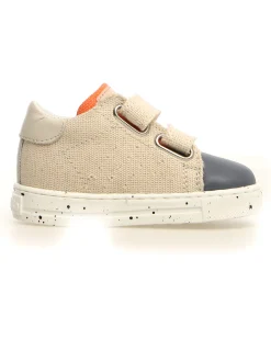 Sneakers Salazar - Canvas - Delavè/Celeste/Milk - Dettaglio in Pelle