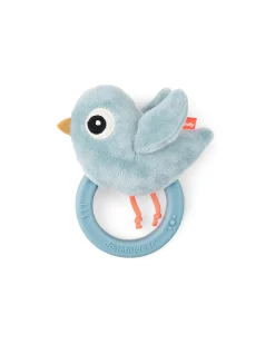 Sonaglio Sensoriale con Massaggiagengive - 11 x 9,5 x 3,5 cm - Birdee - Azzurro - 0+