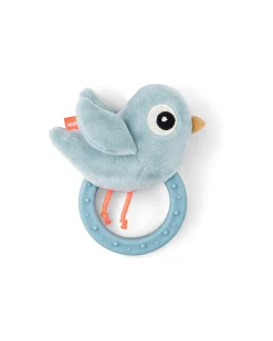 Sonaglio Sensoriale con Massaggiagengive - 11 x 9,5 x 3,5 cm - Birdee - Azzurro - 0+