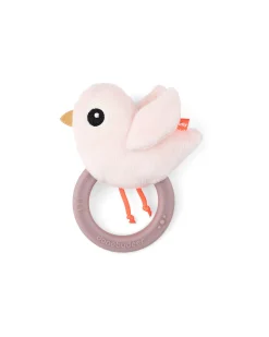 Sonaglio Sensoriale con Massaggiagengive - 11 x 9,5 x 3,5 cm - Birdee - Cipria - 0+